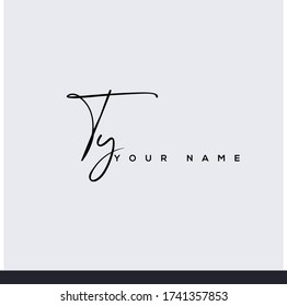  T Y TY Initial letter handwriting and signature logo.	
