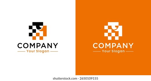 T1 letter logo with racing flag design