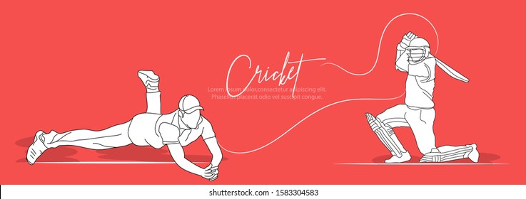 T20 Cricket Header Or Banner Design With Cricket Ball And Wicket Stumps  Cricket Stadium Flat Line Art Graphic Design