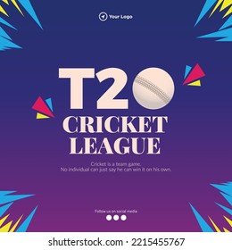 Plantilla de diseño de pancartas de la Liga T20 de Cricket.