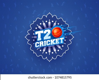 T20 Cricket text on blue abstract background.