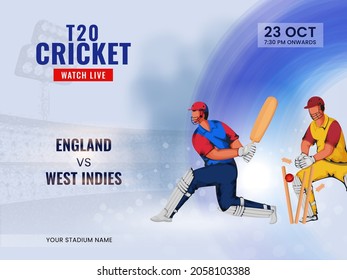 T20 Cricket Watch Live Show Of Participating Team England VS West Indies And Cricketer Players.