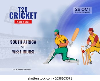 T20 Cricket Watch Live Show Of Participating Team South Africa VS West Indies.