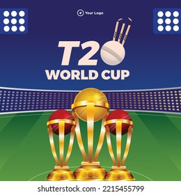 T20 Cricket World Cup Banner Design Vorlage.