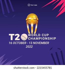 Plantilla de diseño de banners para la Copa Mundial de Cricket T20.