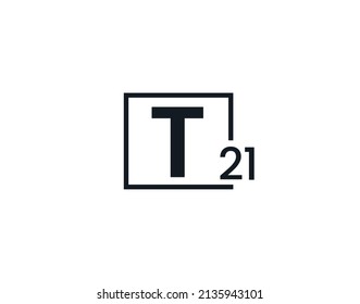 T21, 21T Initial letter logo