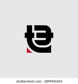 T3 - logo, design element or icon. Monogram. Logotype with letter T and number 3.