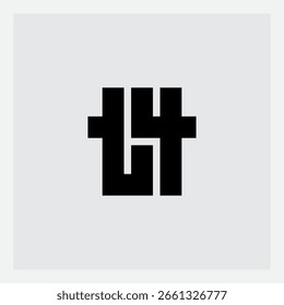 T4 - design element or icon. Logo with Letter T and number four. Best for Monogram or logotype.