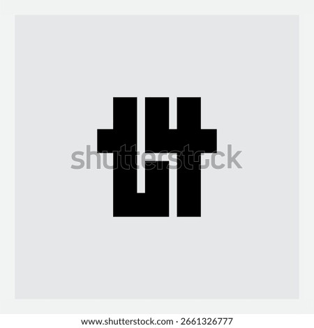 T4 - design element or icon. Logo with Letter T and number four. Best for Monogram or logotype.
