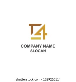 T4 letter initial logo, bold logo with negative space G letter.