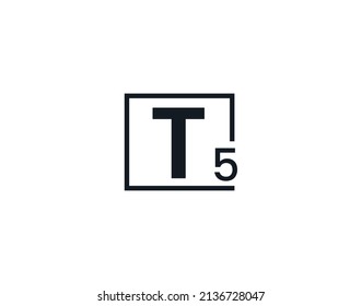 T5, 5T Initial letter logo