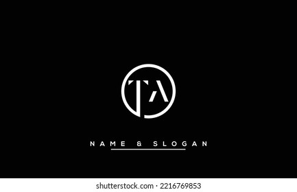 TA, AT Abstrakte Buchstaben Logo Monogramm