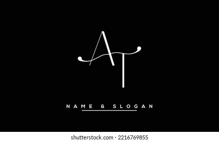 TA,  AT  Abstract  Letters  Logo  Monogram