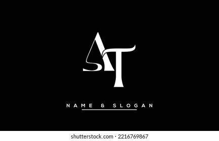 TA,  AT  Abstract  Letters  Logo  Monogram