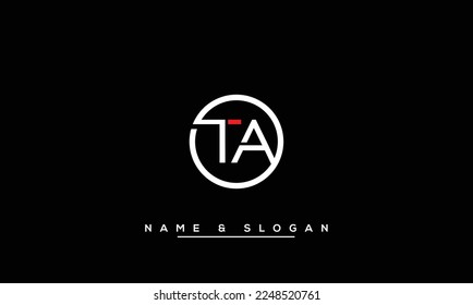 TA,  AT  Abstract  Letters  Logo  Monogram