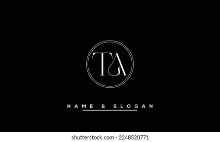 TA, AT Abstrakte Buchstaben Logo Monogramm