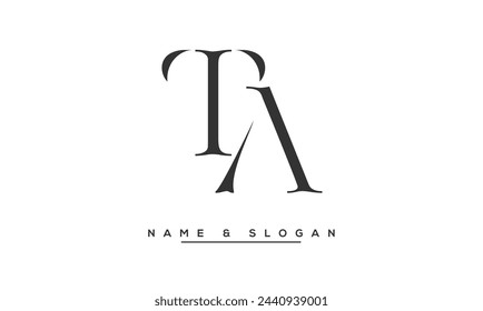 TA, AT Abstract Letters Logo Monogram