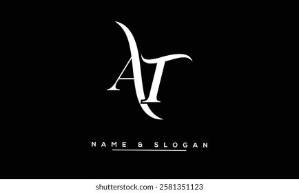 TA, AT Abstract Letters Logo Monogram