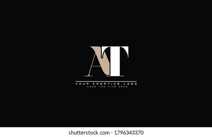 AT TA abstract vector logo mongram template