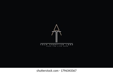 AT TA abstract vector logo monogram template