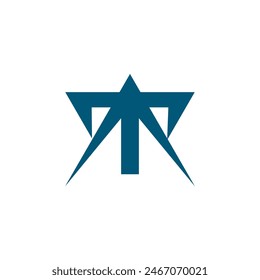 TA, Plantilla de diseño de icono de Vector de logotipo de flecha AT 20
