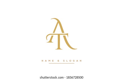 TA ,AT ,T ,A Abstract Letters Logo Monogram