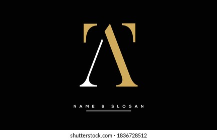 TA ,AT ,T ,A Abstract Letters Logo Monogram