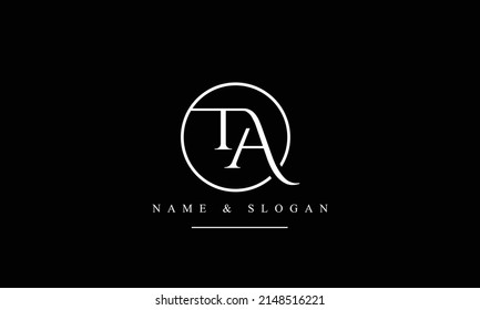 TA, AT, T, A Abstrakte Buchstaben Logo-Monogramm