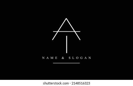 TA, AT, T, A abstract letters logo monogram