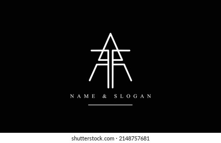 TA, AT, T, Un monograma del logotipo de letras abstractas