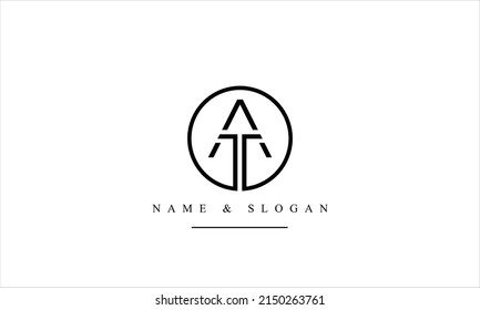 TA, AT, T, A abstract letters logo monogram