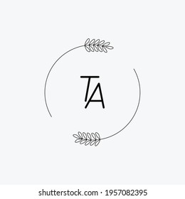 TA Beauty vector initial logo, handwriting logo of initial signature