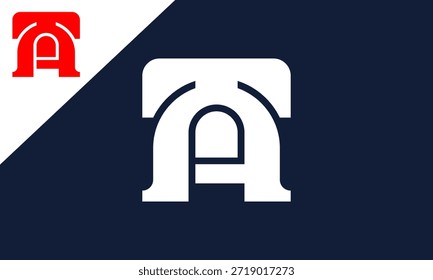 Logotipo de letras en negrita TA o AT