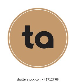 ta brown letters ,abstract background logo, design identity in circle, alphabet letter