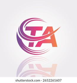 TA Creative Gradient Swirl Monogram Logo – Modern Abstract Letter mark Design for Professional Branding and Digital Identity