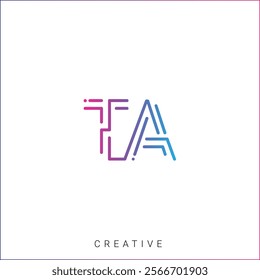 TA Creative Latter Logo Design Branding Logo Design. Creative Logo. Template. Vector illustration. Modern Design. Monogram Design. Brand Identity. Company Logo.