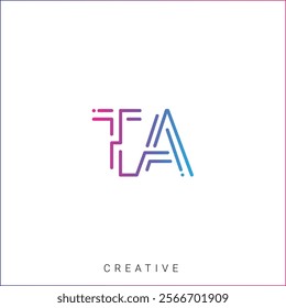 TA Creative Latter Logo Design Branding Logo Design. Creative Logo. Template. Vector illustration. Modern Design. Monogram Design. Brand Identity. Company Logo.