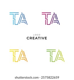 TA Creative Latter Logo Design. Monogram Design. By Custom Branding Logo. Creative Logo Design. Vector illustration. Modern Design. Logo Template.