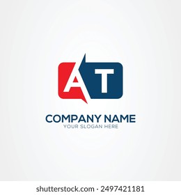 AT or TA Creative Modern Letters Logo Design Element