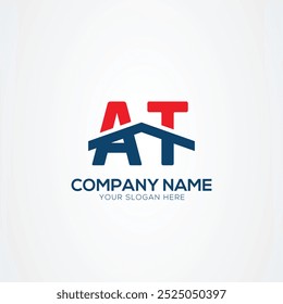 AT or TA Creative Modern Letters Logo Design Element