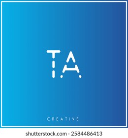 TA Creative Premium Vector latter logo design. Creative Logo. Elegant leaves.  modern design. Vector Illustration logo. Creative Minimal feminine monogram and logo.