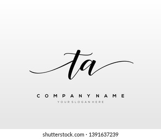 TA handwriting initial  logo vector