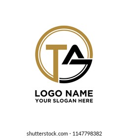 TA initial circle logo template vector