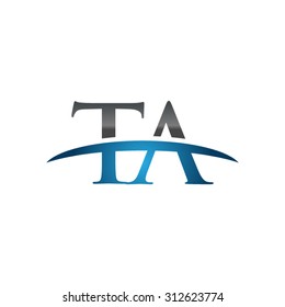 TA initial company blue swoosh logo