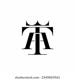 AT TA Initial with Crown Logo Template