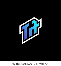 TA initial gradient blue gaming concept ideas for esport team, twitch and streamer