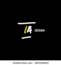 TA initial handwriting black background