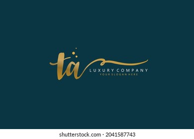 ta Initial handwriting or handwritten logo for identity. Logo with signature and hand drawn style.