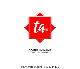 TA Initial Handwriting Logo Template Vector