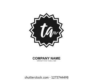 TA Initial Handwriting Logo Template Vector
